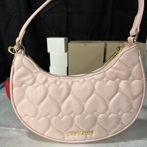 Betsey Johnson Pink Shoulder Handbag Hearts Pepper Hot Stuff Bag Charms XONORTHY